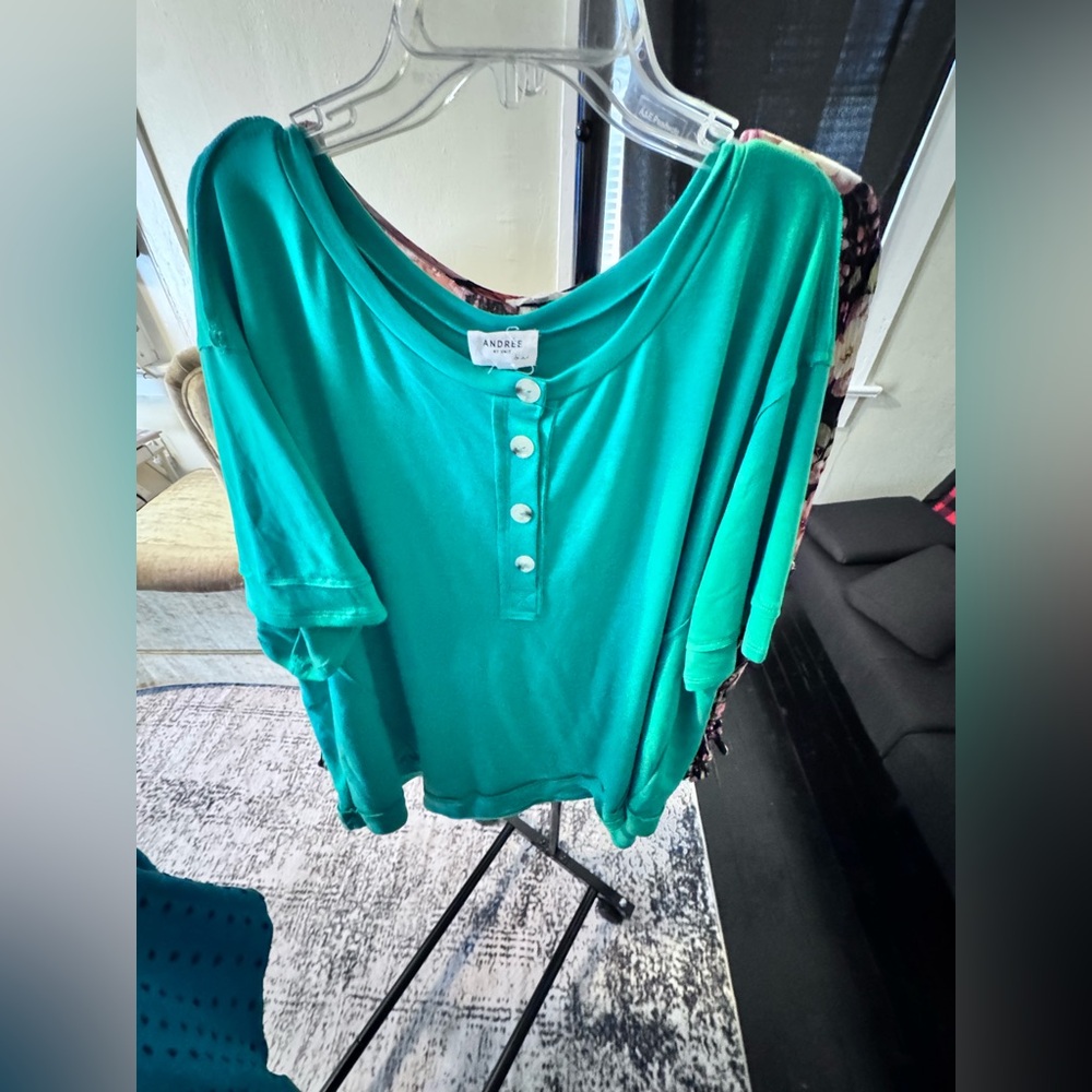 ANDREE BY UNIT Teal Button Down Shirt